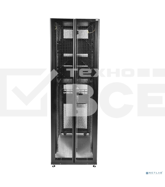Шкаф серверный ЦМО ШТК-СП-48.8.12-48АА-9005 48U 800x1190 мм пер. дв. перфор. задн. дв. перфор. 2-хст. 2 бок. пан. направл. под закл. гайки 1350 кг черный