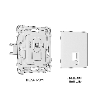 Комплект механизма компьютерной розетки ALFA Серо-бежевый матовый RJ-45(8P8C) CAT6 с шторкой QUANT (AP3720, VM188) MA372010, фото2