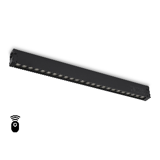 Управляемый светодиодный светильник для шинопровода Magnetic Ambrella light GL1314 BK черный IP20 24W 3000K-6400K 220V 24° 455*25*42 (Без ПДУ)