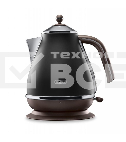 Чайник DeLonghi 2000Вт, 1,7л., 360*, скрыт. нагрев. элемент, металл/пластик, черный, KBOV 2001.BK