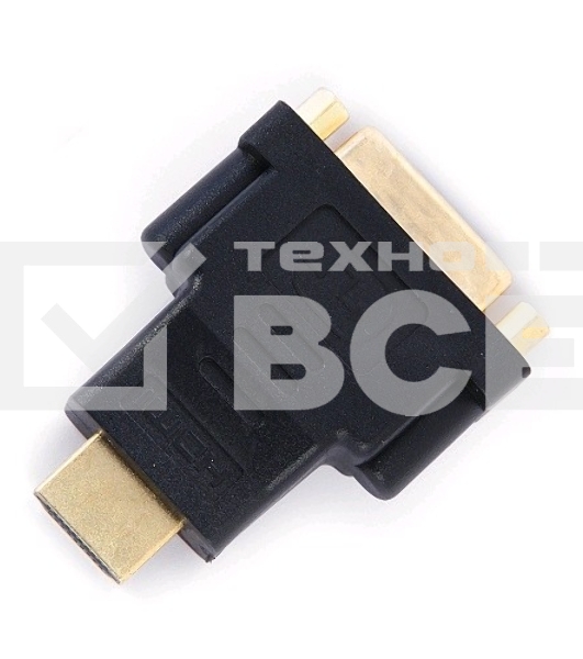 Переходник Gembird Переходник HDMI-DVI 19M/25F, золотые разъемы, пакет(A-HDMI-DVI-3)