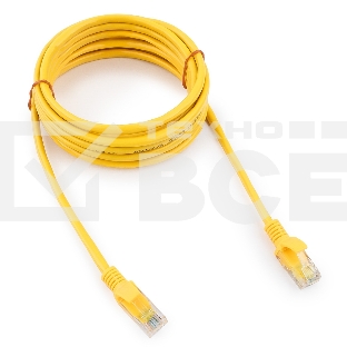 Патч-корд медный UTP Cablexpert PP10-3M/Y кат.5e, 3м, литой, многожильный (жёлтый)