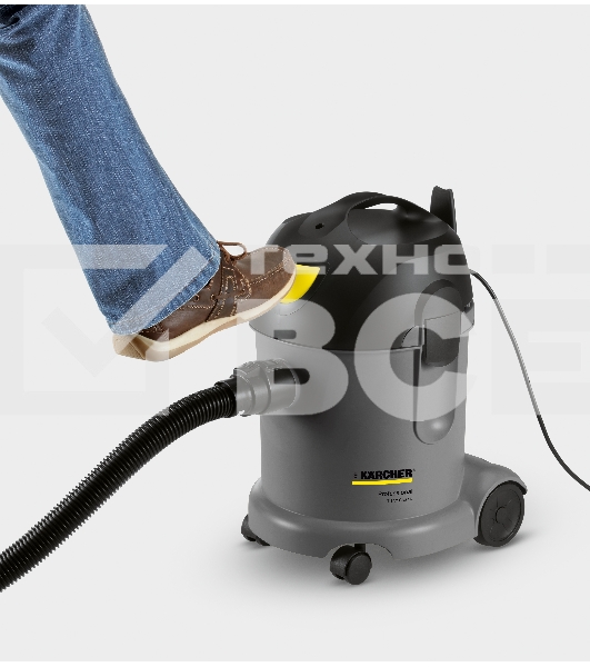 Пылесос Karcher T 14/1 Classic 1600 Вт серый/желтый, 240/1600 Вт, уборка сухая/влажная, пылесборник мешок 14 л