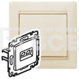 Розетка Legrand 774130 RJ45 Valena 1 выход Кат.5e UTP (слоновая кость) монтаж на захватах