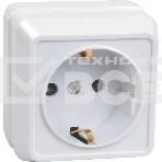 Розетка Iek ERO11-K01-16-DC РС20-3-ОБ 1местн. c з/к 16А откр.уст. ОКТАВА (белый), фото 1