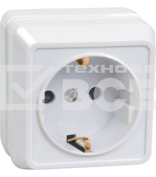 Розетка Iek ERO11-K01-16-DC РС20-3-ОБ 1местн. c з/к 16А откр.уст. ОКТАВА (белый)