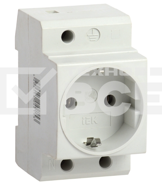 Розетка силовая РАр10-3-ОП с заземл. на DIN-рейку ИЭК MRD10-16