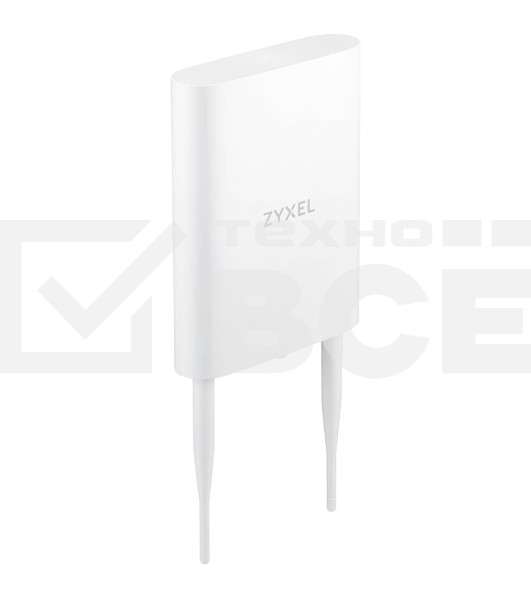 Гибридная уличная точка доступа Zyxel NebulaFlex NWA55AXE, 802.11a/b/g/n/ac/ax (2,4 и 5 ГГц), внешние антенны 2x2 (в комплекте), до 575+1200 Мбит/с, 1xLAN GE, защита от 4G/5G, без поддержки Captive po