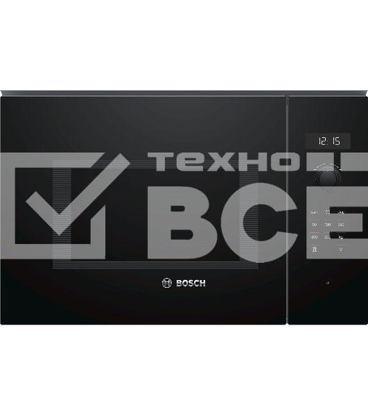 Микроволновая печь встраиваемая Bosch BFL554MB0 черный, 25 л, 900 Вт, переключатели - поворотный механизм/сенсор