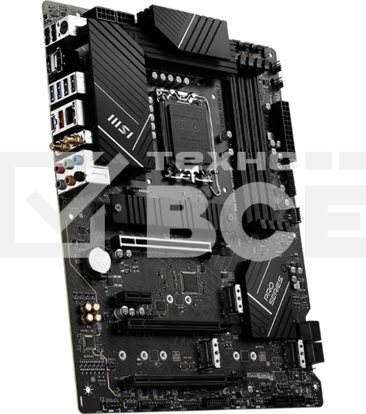 Материнская плата MSI PRO Z790-P WIFI, LGA 1700, Intel Z790, 4xDDR5, 6xSATA, 4xM.2, 1xPCIe 5.0 x16, 1xPCIe 4.0 x16, 1xPCIe 3.0 x16, 1xPCIe x1, 1xHDMI, 1xDP, 1x2.5Gb LAN, 4xUSB-A 2.0, 2xUSB-A 3.2 Gen 1, 1xUSB-A 3.2 Gen 2, 1xUSB-C 3.2 Gen 2x2, 6x3.5мм, 7.1,