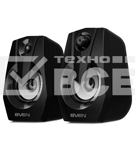 Колонки Sven 370 2.0 чёрные  (2x2W, USB, RGB подсветка)
