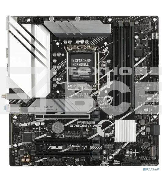 Материнская плата ASUS PRIME B760M-A WIFI, LGA 1700, Intel B760, 4xDDR5, 4xSATA, 2xM.2, 1xPCIe 4.0 x16, 1xPCIe 4.0 x4, 1xPCIe 4.0 x1, 2xHDMI, 1xDP, 1x 2.5Gb LAN, 2xUSB-A 3.2 Gen 2, 4xUSB-A 2.0, 3x3.5 мм, 7.1, mATX