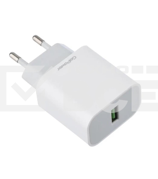 Сетевое зарядное устройство GoPower GPQC07 1USB 18W QC3.0 белый