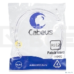 Шнур комм. Cabeus, кат. , неэкр., U/UTP, RJ12(6p4C), PVC, AWG28, 3м, белый, фото 1