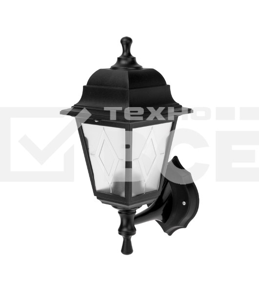 Светильник садово-парковый LAMPER НБУ 04-60-001 У1 'Леда', настенный, черный, пластик (рельеф ромб), четырехгранный, под лампу Е27
