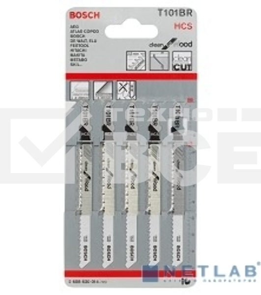 Набор пилок по дереву Bosch T101BR HCS 5пред. (лобзики)