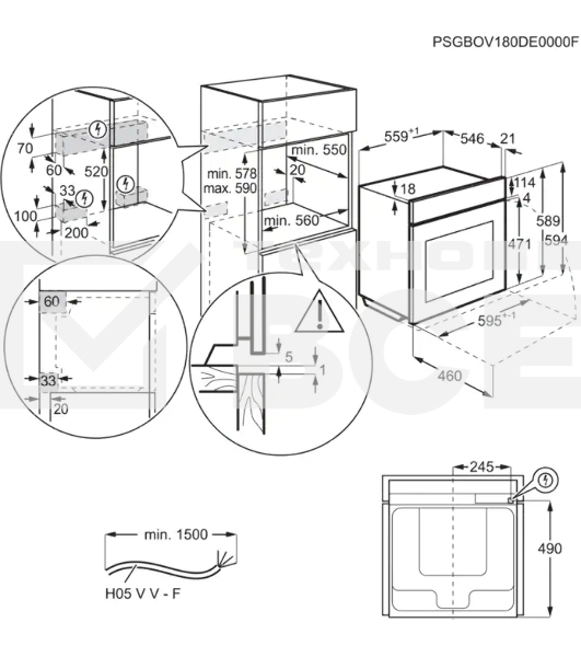 Духовой шкаф электрический Electrolux EOB8S39Z черный, встраиваемый
