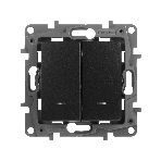 Переключатель 2клавишный с подсветкой, 10АХ, антрацит ETIKA , фото3