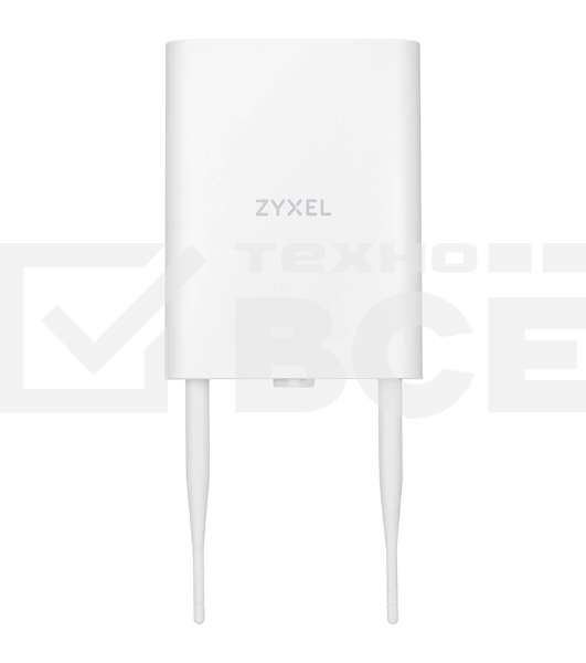 Гибридная уличная точка доступа Zyxel NebulaFlex NWA55AXE, 802.11a/b/g/n/ac/ax (2,4 и 5 ГГц), внешние антенны 2x2 (в комплекте), до 575+1200 Мбит/с, 1xLAN GE, защита от 4G/5G, без поддержки Captive po