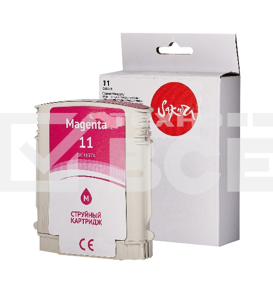 Струйный картридж Sakura C4837A (№11 Magenta) для HP, пурпурный, 29 мл., 2000 к.