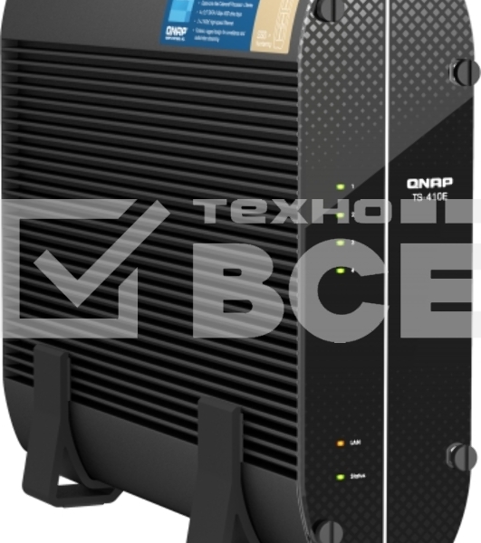Сетевое хранилище SMB QNAP TS-410E-8G NAS fanless 4 2.5 SSD trays. Intel Celeron J6412 4-core 2.0-2.6 GHz, 8 GB RAM (max), 2x2.5 GbE, 4xUSB 3.2 Gen 2 (10Gbps),1xHDMI