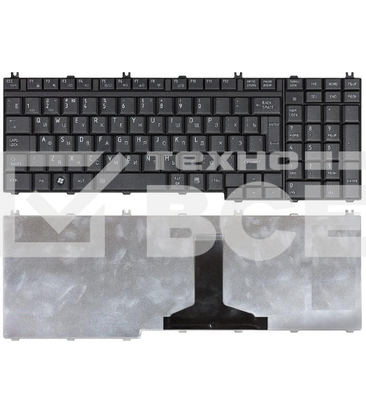 Клавиатура для ноутбука Toshiba Satellite A500 A505 L350 L355 L500 L505 L550 P200 черная матовая