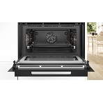 Встраиваемый духовой шкаф Bosch CMG978NB1 Accent line с микроволновой печью и 22 типами нагрева, 45.5x59.5x54.8 см, 45л, дисплей,инвертор,SoftClose и SoftOpen, Bosch Assist, черный. Телескопические направляющие 1 уровень,пиролитическая очистка,многоточечный термощуп PerfectRoast, фото8