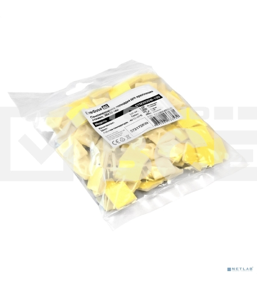 Самоклеющаяся площадка для крепления стяжек ExeGate EX293145RUS STM3030W-100 (30х30 мм, halogen free, -40°C - +85°C, белая, 100 шт)