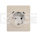 Розетка KRANZ ROUND 1-ая с/з с/у з/ш 16А с USB A+C быстрой зарядки 5В/3А шелк, фото 1