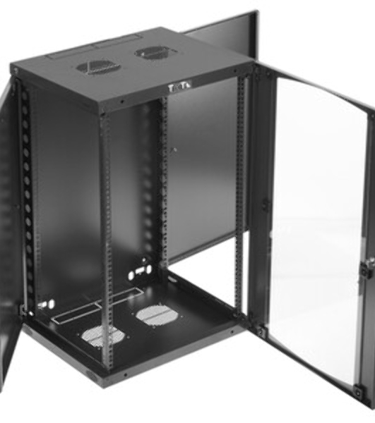 Шкаф настенный Next, 18U 550x450, стеклянная дверь, черный