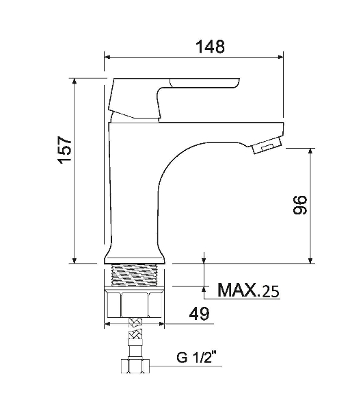 SL123-001F Смеситель для умывальника, Ø35