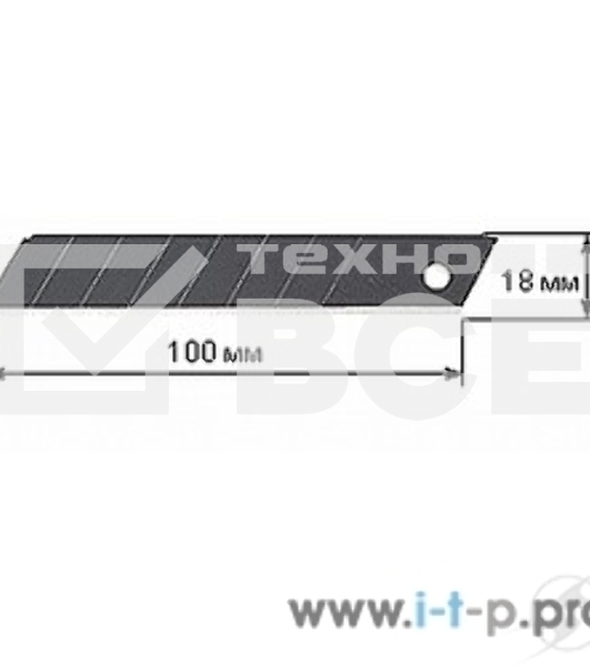 Лезвие Olfa (OL-LBB-50B) BLACK MAX сегментированное, 8 сегментов, 18х100х0,5мм, 50шт