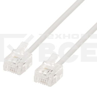 Кабель.телефонный аппарат-розетка TC6P4C-2M, 2 м