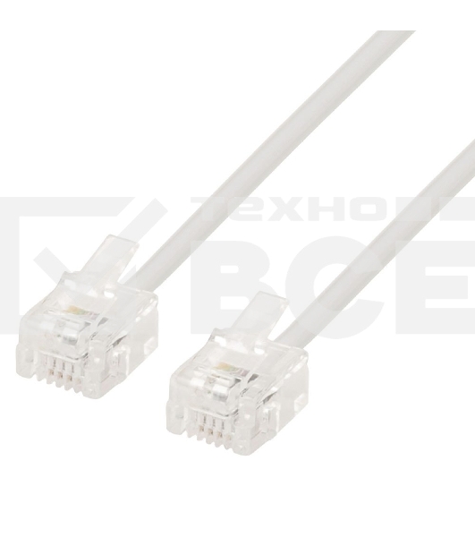 Кабель.телефонный аппарат-розетка TC6P4C-2M, 2 м