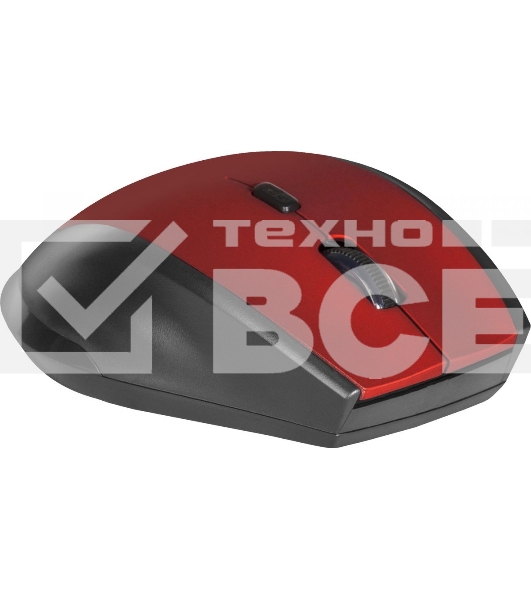 Мышь беспроводная Defender Accura MM-365 красный, 1600 dpi, радиоканал, USB, кнопки - 6