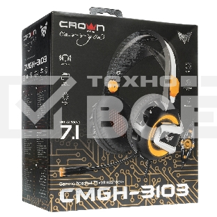 Гарнитура игровая Crown CMGH-3103 черный/оранжевый