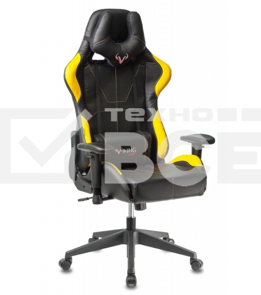 Кресло игровое Бюрократ VIKING 5 AERO YELLOW черный/желтый искусственная кожа