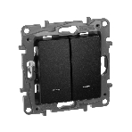 Переключатель 2клавишный с подсветкой, 10АХ, антрацит ETIKA , фото4