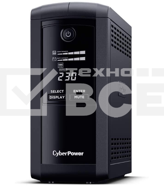 Источник бесперебойного питания UPS CyberPower VP1000EILCD Line-Interactive 1000VA/550W USB/RS-232/RJ11/45  (6 IEC С13)