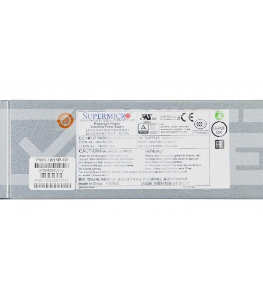 Серверный блок питания  Supermicro 1U 1000W DC INPUT POWER SUPPLY MODULE