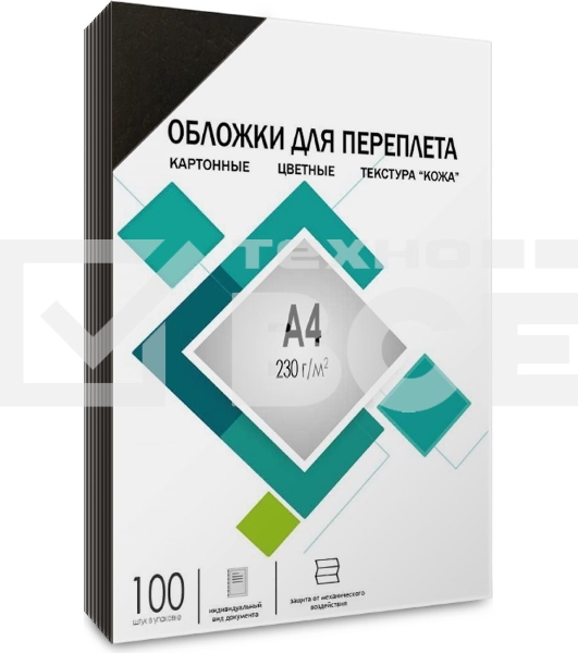 Обложки для переплета Heleos A4 230г/м2 черный (100шт) CCA4B