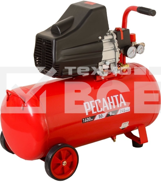 Компрессор поршневой Ресанта КП-50/240М масляный 240л/мин 50л 1600Вт красный/черный