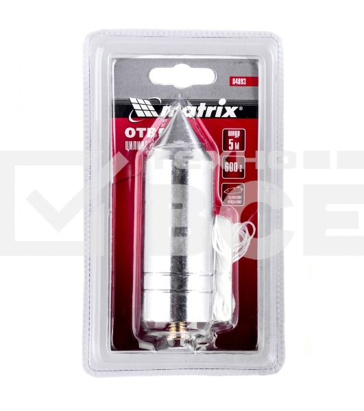 Отвес Matrix цилиндрический, 600 г, шнур 5 м