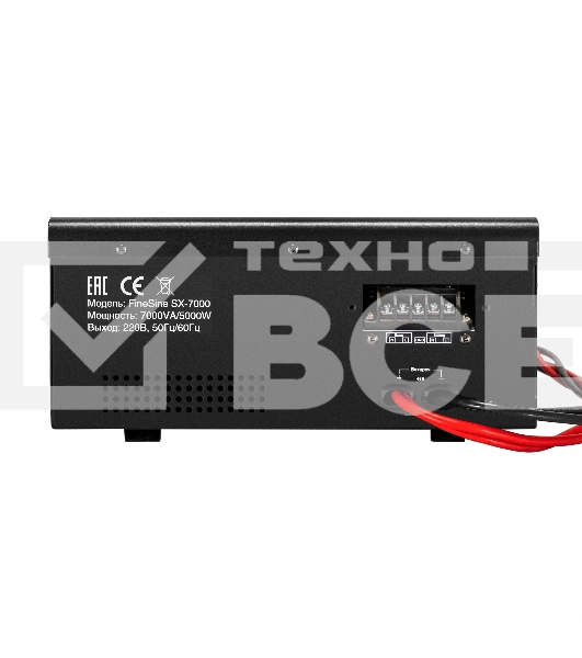 Комплект ИБП EX296005RUS + батарея 65Aч EX282982RUS 4шт (инвертор, синус, для котла, настенный) ExeGate FineSine SX-7000.LCD.AVR.2SH.T <7000VA/5000W, чистая синусоида, цветной LCD-дисплей, AVR, 2*Schuko+клеммы, линейно-интерактивный, крепление настенное, 