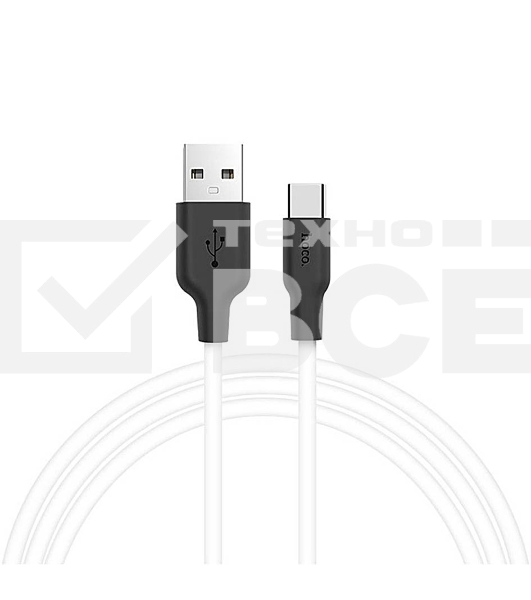 Кабель HOCO USB X21 Silicone, USB - Type-C, 2А, 1 м, белый