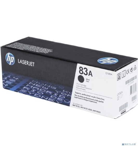 Тонер Картридж HP 83A CF283A черный для HP LJ Pro M125nw/M127fw (1500стр.)