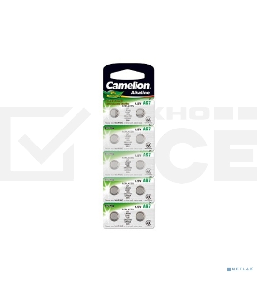Батарейка для часов Camelion G 7 BL-10 Mercury Free (0%Hg), 395A/LR927/195) 1.5 В