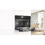 Встраиваемый духовой шкаф Bosch CMG978NB1 Accent line с микроволновой печью и 22 типами нагрева, 45.5x59.5x54.8 см, 45л, дисплей,инвертор,SoftClose и SoftOpen, Bosch Assist, черный. Телескопические направляющие 1 уровень,пиролитическая очистка,многоточечный термощуп PerfectRoast, фото7