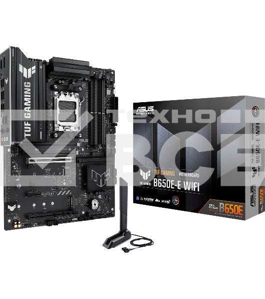 Материнская плата ASUS TUF GAMING B650-E WIFI, AM5, AMD B650, 4xDDR5, 4xSATA, 3xM.2, 1xPCIe 4.0 x16, 1xPCIe 4.0 x16, 1xPCIe x1, 1xDP, 1xHDMI, 1x2.5Gb LAN, Wi-Fi 6E, Bluetooth 5.3, 2xUSB-C (1x10Gbps, 1x20Gbps), 3xUSB-A 5Gbps, 2xUSB-A 10Gbps, 3xUSB-A 2.0, 5