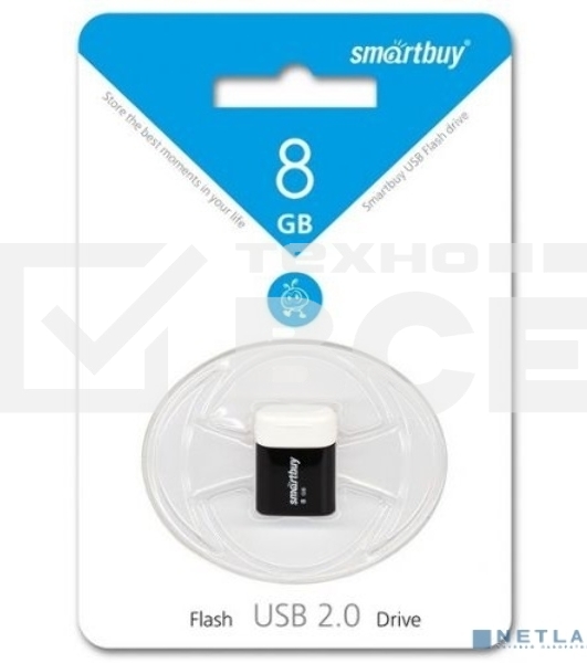 Флешка USB 8 Gb Smartbuy LARA черный SB8 GbLara-K